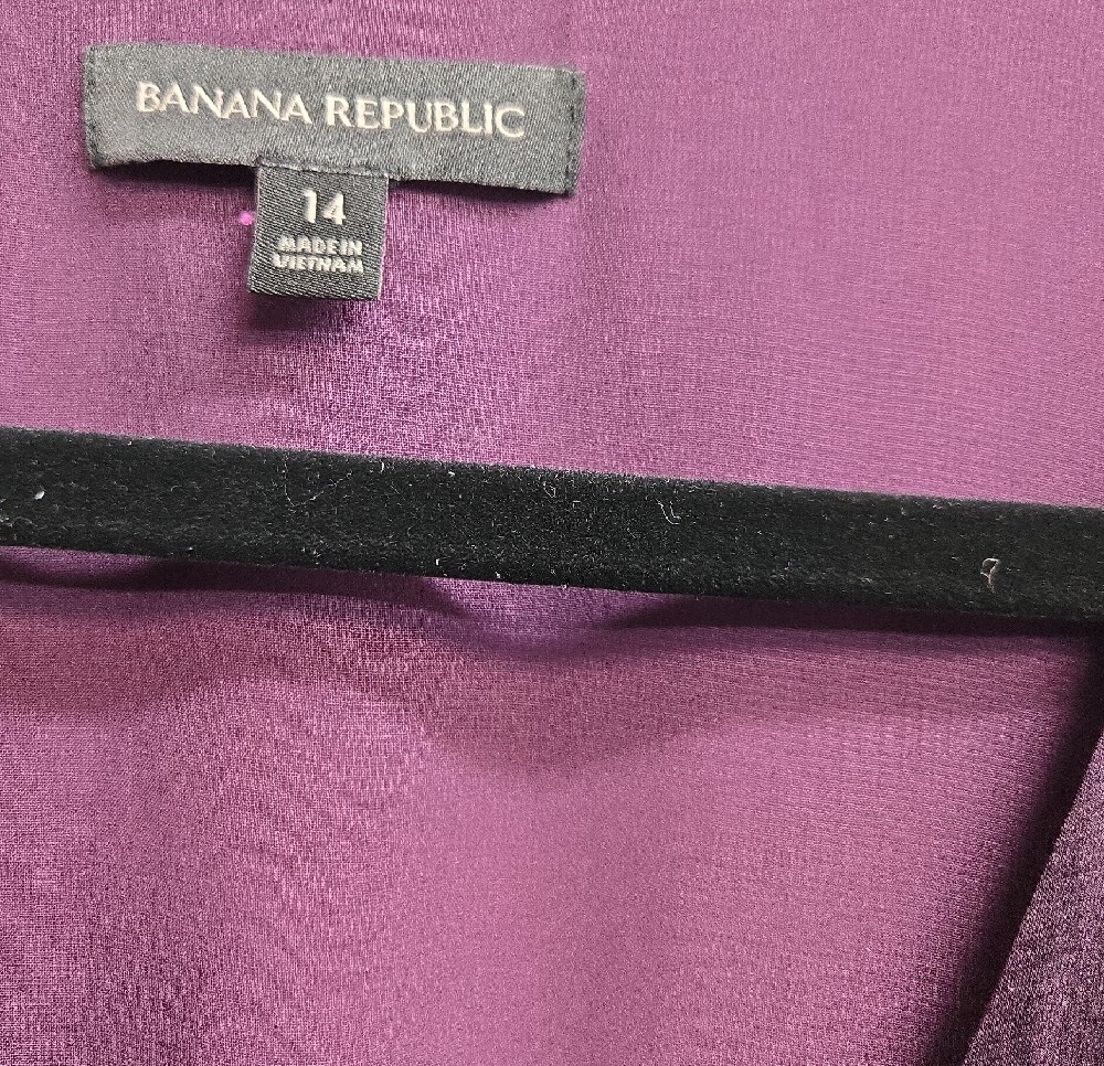 Banana Republic Plum Wrap Midi Dress with Long Sleeves - Picture 2 of 2